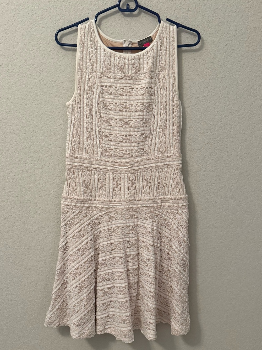 Vince Camuto Cream Lace Fit & Flare Dress